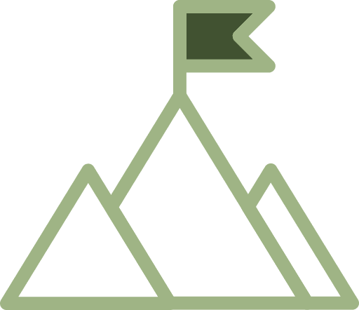 Mountain with flag on top icon